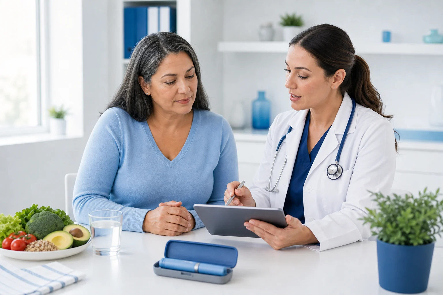Patient discussing safe weight loss medication options with a primary care clinician